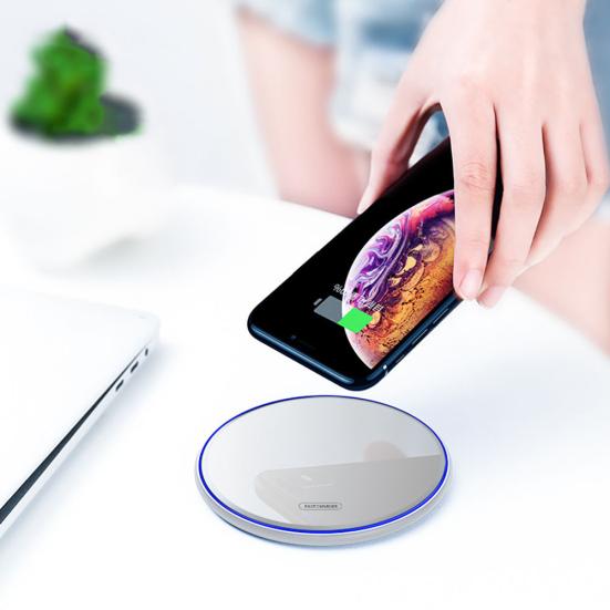 Ultra-thin Round 15W Charging Pad Phone Qi Wireless Charger for Samsung Galaxy