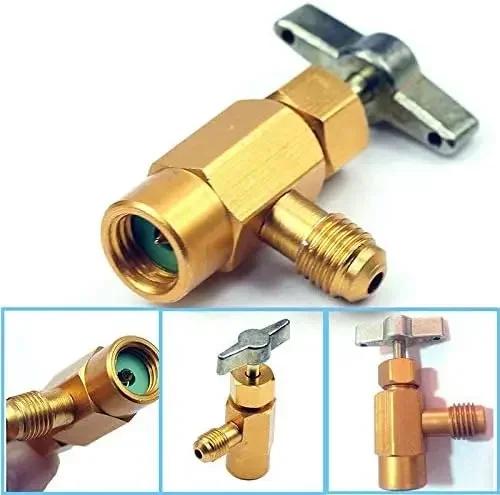 1/4 Thread Adapter R-134a Refrigerant Can Dispensing Bottle Tap Opener Valve 60*35mm Car Air Conditioner Auto Car Accessories
