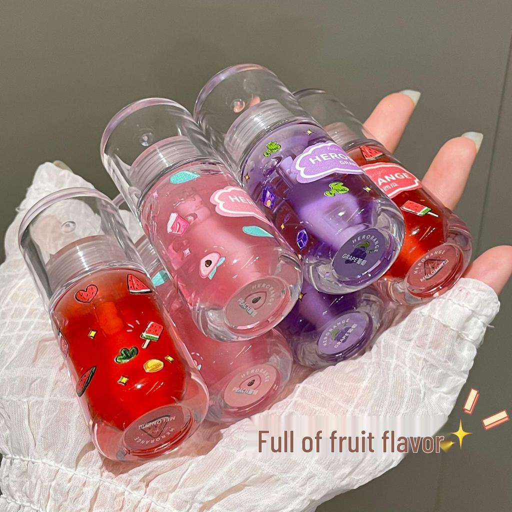 Guoguo Fruit-Flavored Hydrating Lip Oil Balm - Glossy Plump Lips Base & Top Layer