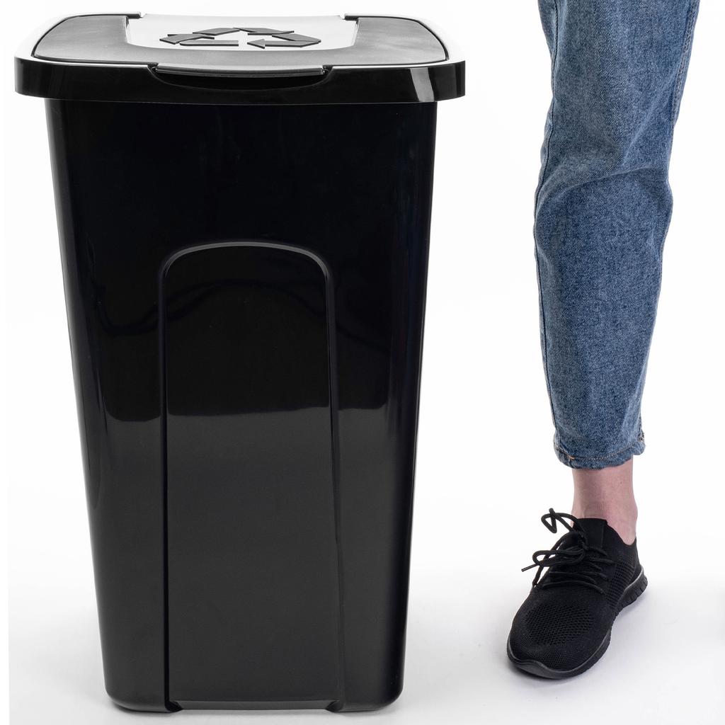 KADAX Trash Can Waste Container for Sorting 50L Bucket Black Container