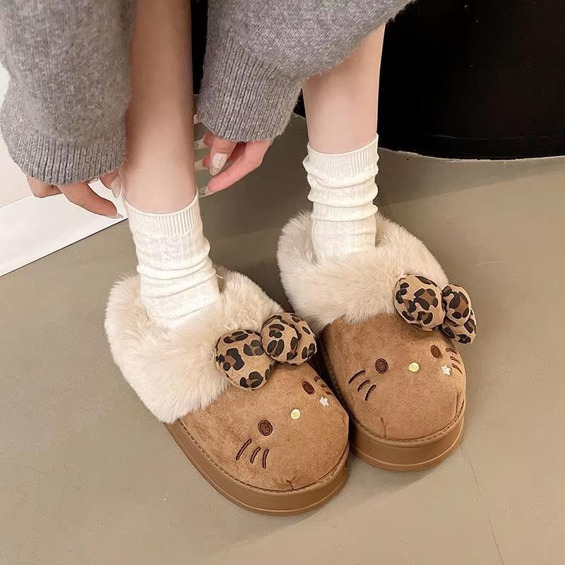 Autumn Winter Slippers for Women Plush Cute  Home Warm Cotton Slippers Cartoon Home Indoor Shoes