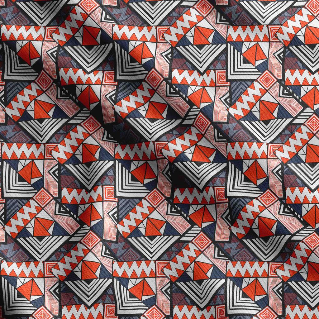 Soimoi Geometrischer Druck, Baumwollbatist, Quiltstoff, verkaufter Massenware 42 Zoll breit, mittelschwerer Baumwollstoff,