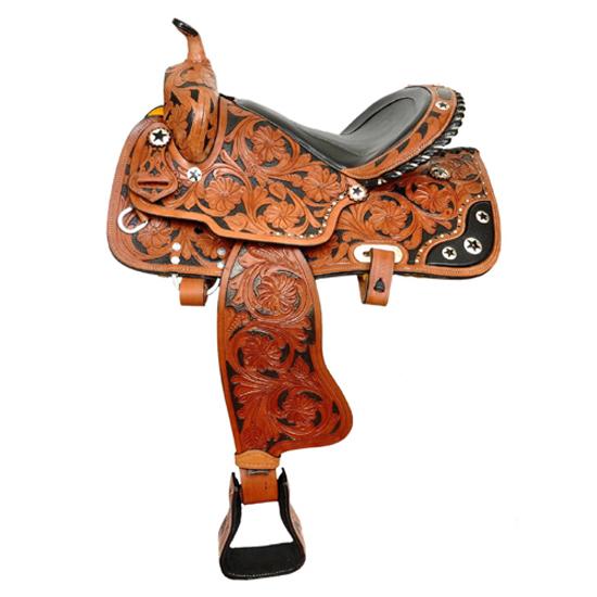 Western Premium Leather Horse Riding Trail Horse Saddle 12 Inch