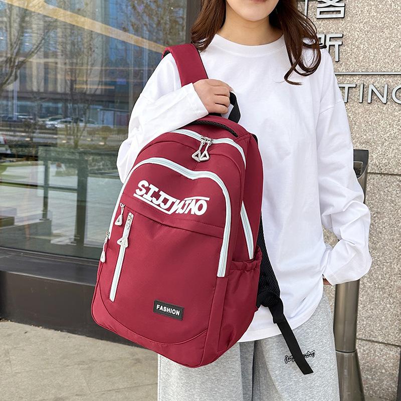 New Simple Fashion Trend Leisure Student Backpack High School Student Large Capacity Campus School Bag Fashion