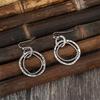 Etnické měděné barvy Náušnice nepravidelného kulatého tvaru Vintage kovové geometrické visací náušnice pro ženy Šperky