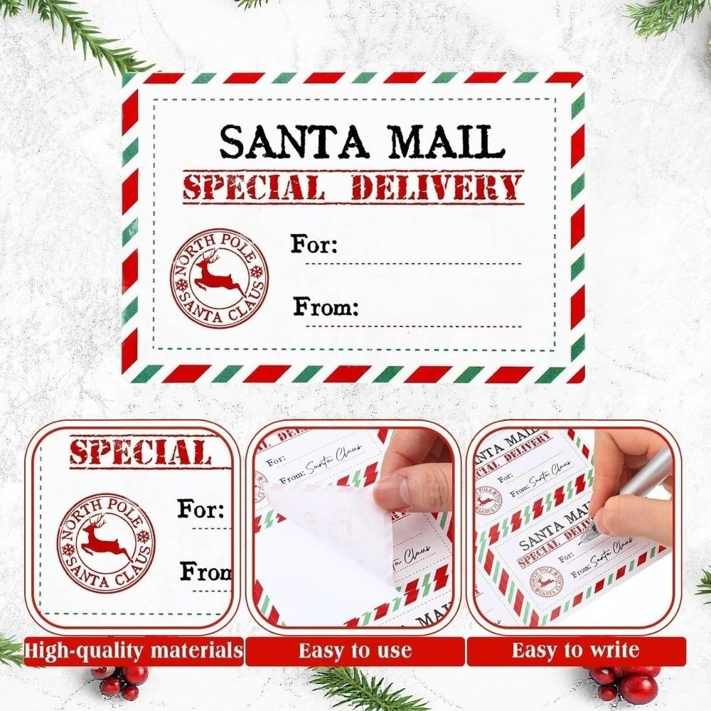 60pcs Elk Elk Santa Mail Labels Fill-In To/From Fields Christmas Gift Labels Christmas Holiday