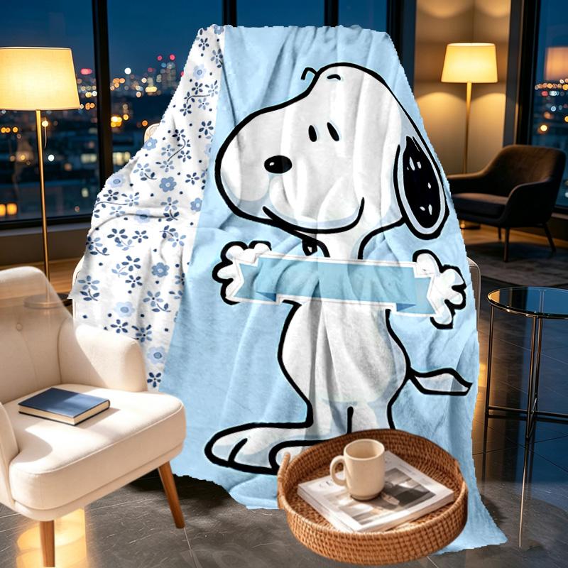 Snoopy Print Blanket - Soft & Comfortable, for Bedroom, Travel, Sofa, Home Decoration - Birthday Christmas Gift for Friend