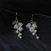 2025 New Sweet Temperament Bamboo White Lily Earrings, Small Fresh Valley Flower Asymmetrical Elegant Earrings.