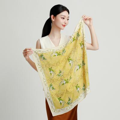 New 100% Mulberry Silk 12mm Double Crepe Square Towel Exquisite Handmade Crescent Edge Women's Silk Scarf