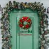 Christmas Wreath Wall Sticker Art Xmas Wall Decal for Kids Room Office Party Removable PVC Wallpaper Office Indoor Nursery