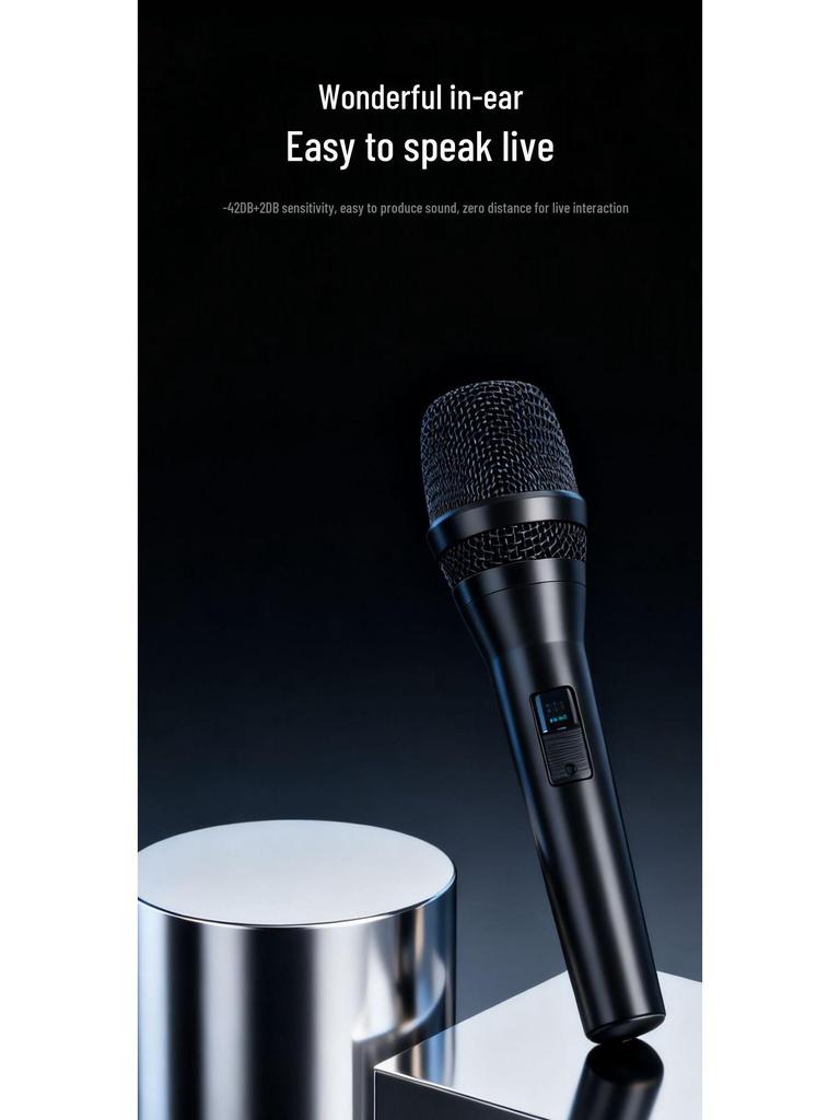 Wired Dynamic Microphone with Holder for Home Karaoke, Live Streaming, and Conferences (Model SJY-M08)