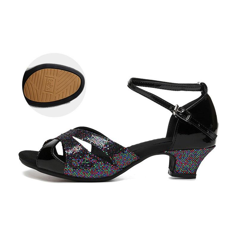 

Летние женские туфли на высоком каблуке, сексуальные ажурные босоножки на шпильках с открытым носком, босоножки на среднем каблуке с пряжкой на щиколотке, туфли для латинских танцев EUR 42