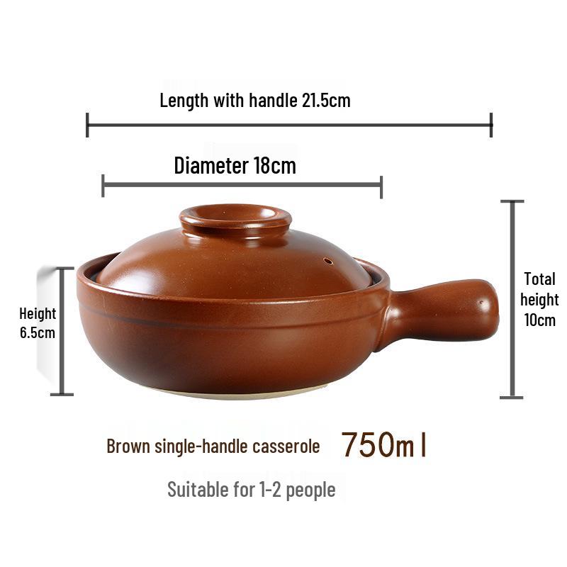 Жаропрочная глиняная кастрюля для риса с ручкой – Идеально подходит для приготовления риса и лапши, Коммерческая керамическая глиняная посуда.