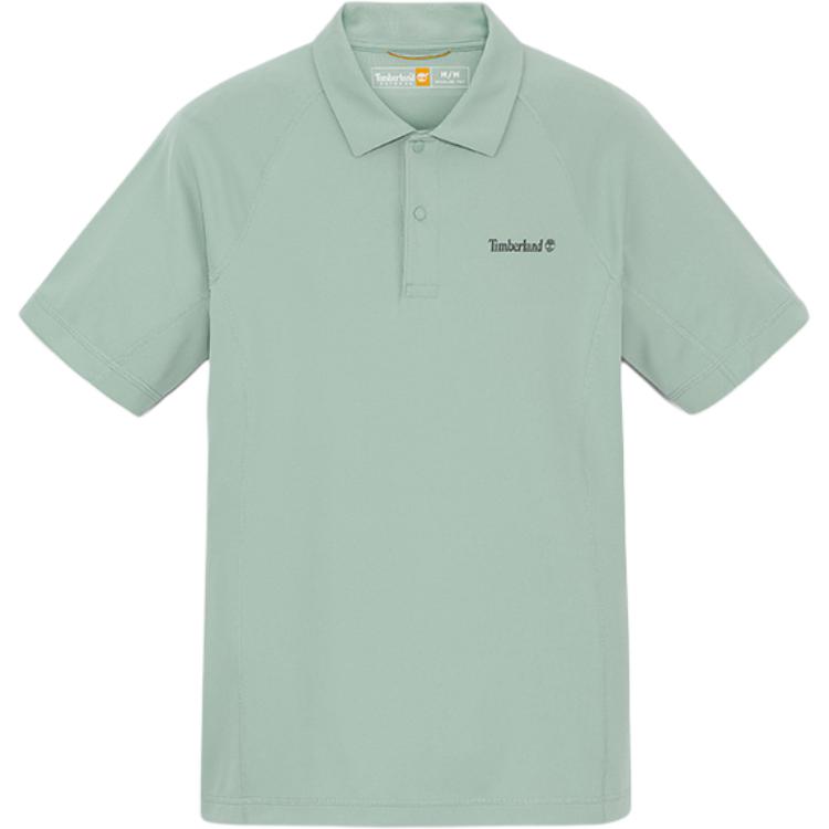 Timberland Outdoor Hiking Casual Lightweight Short Sleeve Polo Shirt Men tops Embossed-Green A6AQB-ENE