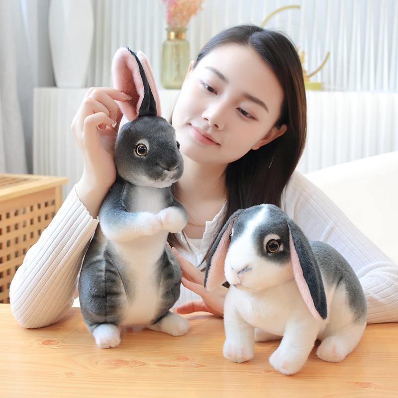 30Cm Lifelike Rabbit Cuddly Plaything Simulated Bunny Soft Buddy Plush Pet Settee Fluffy Throw Pillow Realistic Rabbit Stuffed Doll Buddies