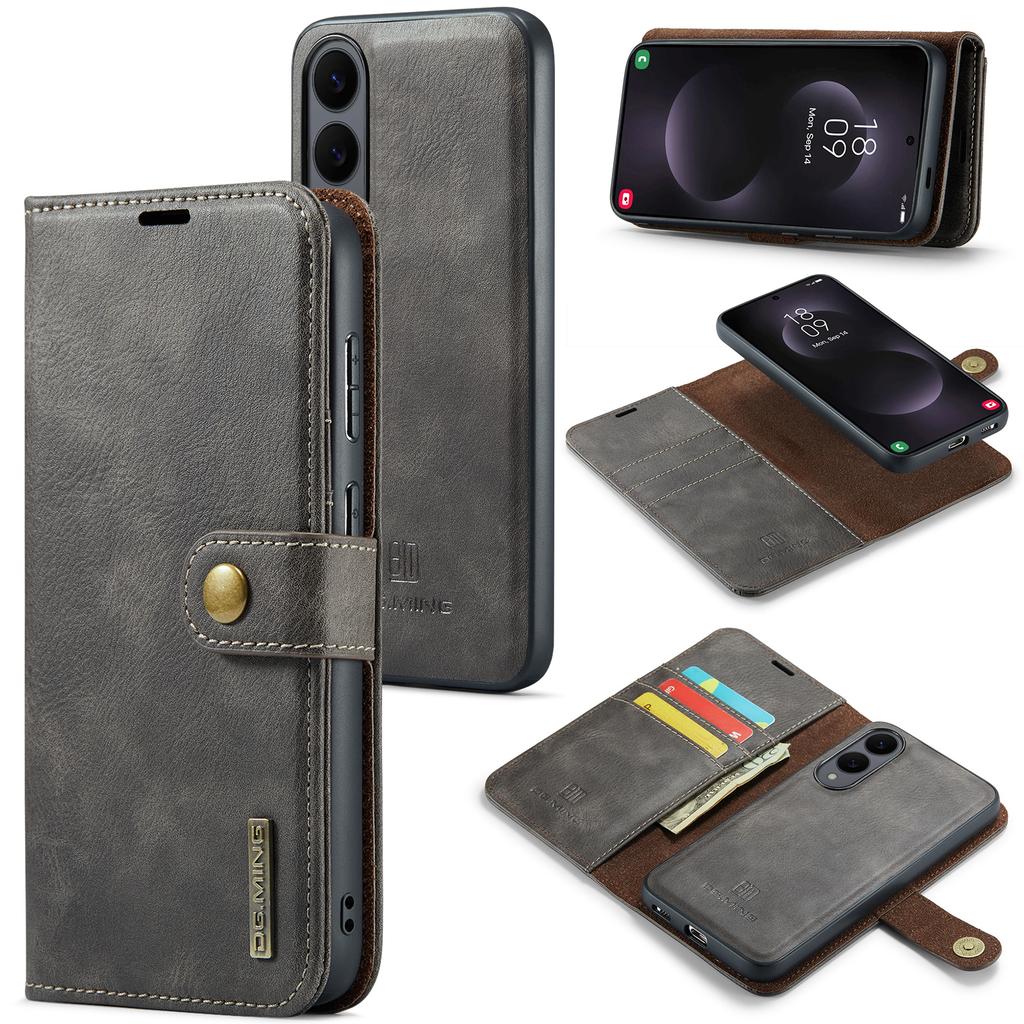 DG.MING for Samsung Galaxy S25 Edge Case Detachable Split Leather Phone Cover