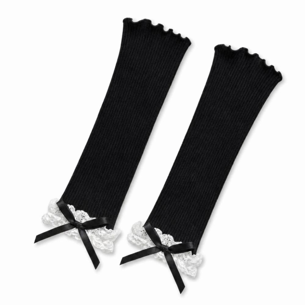 Long Length Ruffle Sleeves For Women Elastic Lace Elbow Sleeves Elegant Warm Arm Warmers