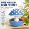 Garden Display Bird Bowl for Pet Birds, Molded Mushroom Dish with Open Bowl, Center Stem, Home Use, and Daily Use