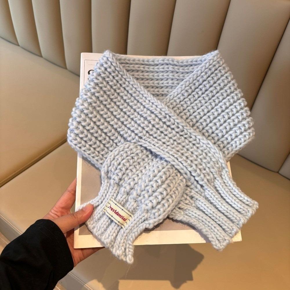 

Knitted Neck Warmer Windproof Scarves Bib New Neckerchief Gift синій
