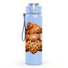 1PC Highland Cow Leopard Fur 750ml Color Plastic Sports Water Bottle Leakproof Flip Straw Lid Suitable for Sports Office Home Use