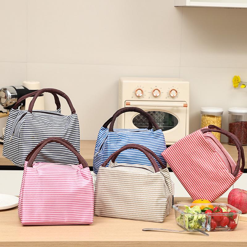 Insulated Portable Lunch Bento Bag with Thick Ice Pack Storage.