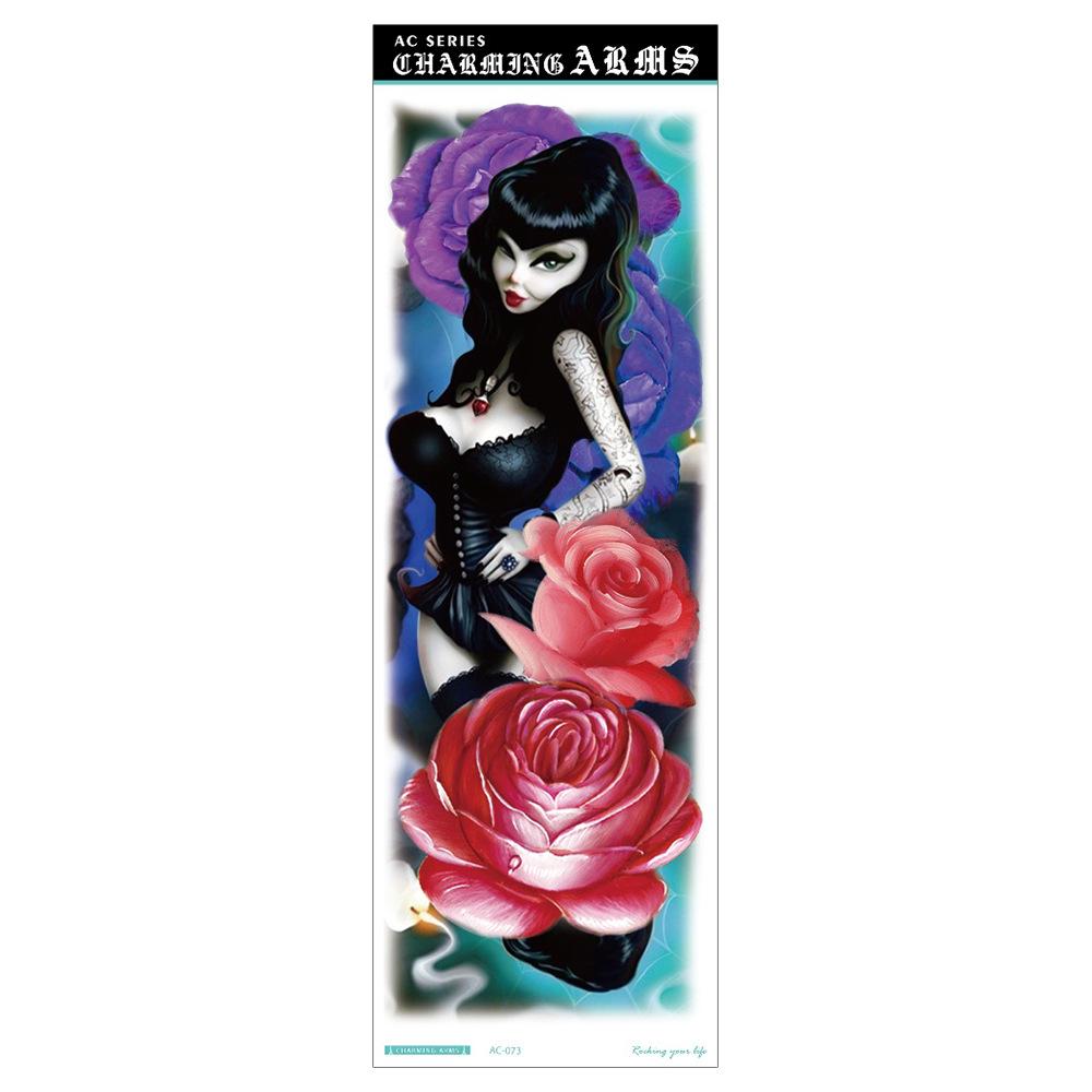 Waterproof Full Arm Tattoo Sticker - Trendy Floral Design