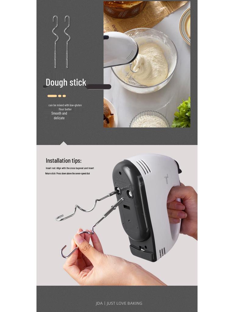 Compact Electric Egg Beater for Baking and Cream Mixing