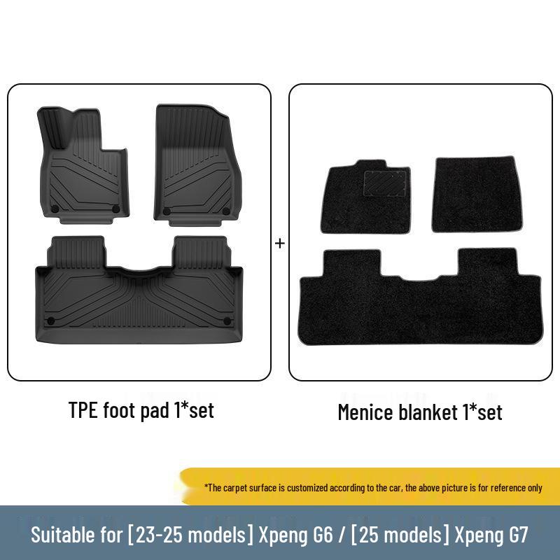 Xiaopeng G6/G7 (2023-25) TPE Car Floor & Trunk Mats with Backrest Protection