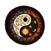 Yin Yang Tai Chi Design Spare Tire Cover - Moon & Sun Theme With Floral And Celestial Elements, Dustproof & UV Protection, Easy