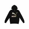 Men's Black Pullover Hoodie with Gold Logo