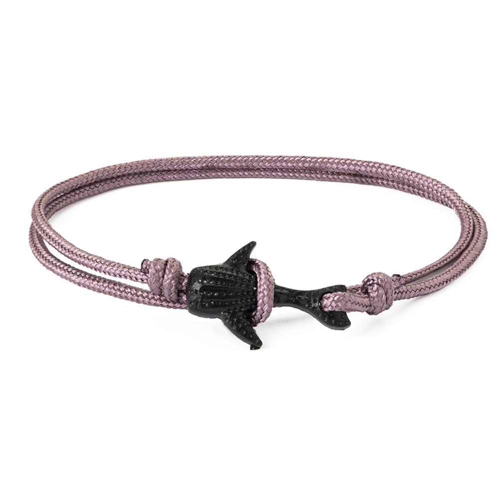 Fashion Nylon Bracelets For Men Women Couple Gifts Wrap Braided Wristband Male Bracelet Rope Alloy Hook Anchor Bangle