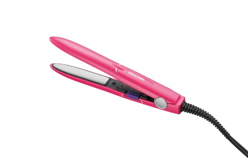 TESCOM Hair Iron, Straight & Curl, 2-Way Styleup Mini, Pink, THS10-P