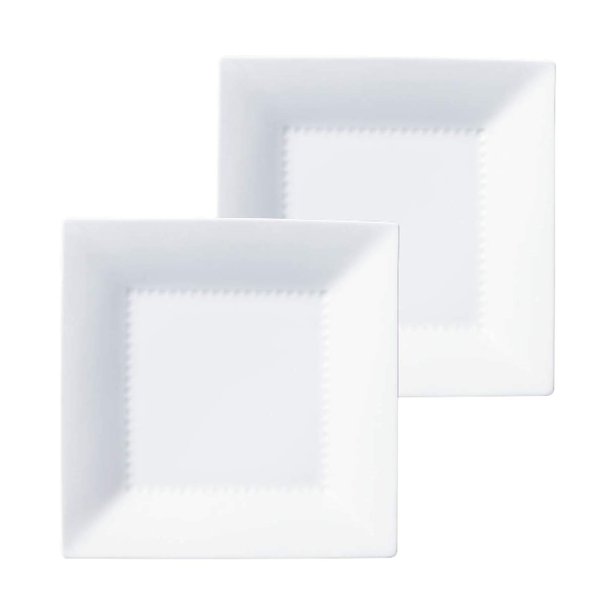 

Noritake Square Plates (Pair) 23cm Rhythm White, Microwave and Dishwasher Safe, Fine Porcelain, P5342A/1610