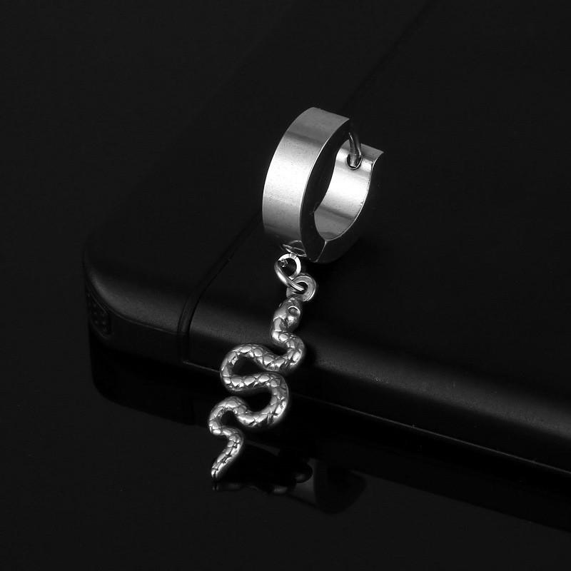 Punk Style Wing Gun Snake Pendant Earrings Stainless Steel Hiphop Geometric Stud Ear Jewelry Party Gifts For Women Girls