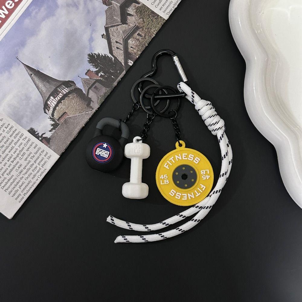 Kettlebells Fitness Series Pendant Heart Buckle Simulation Dumbbells Keyring  Bodybuilder