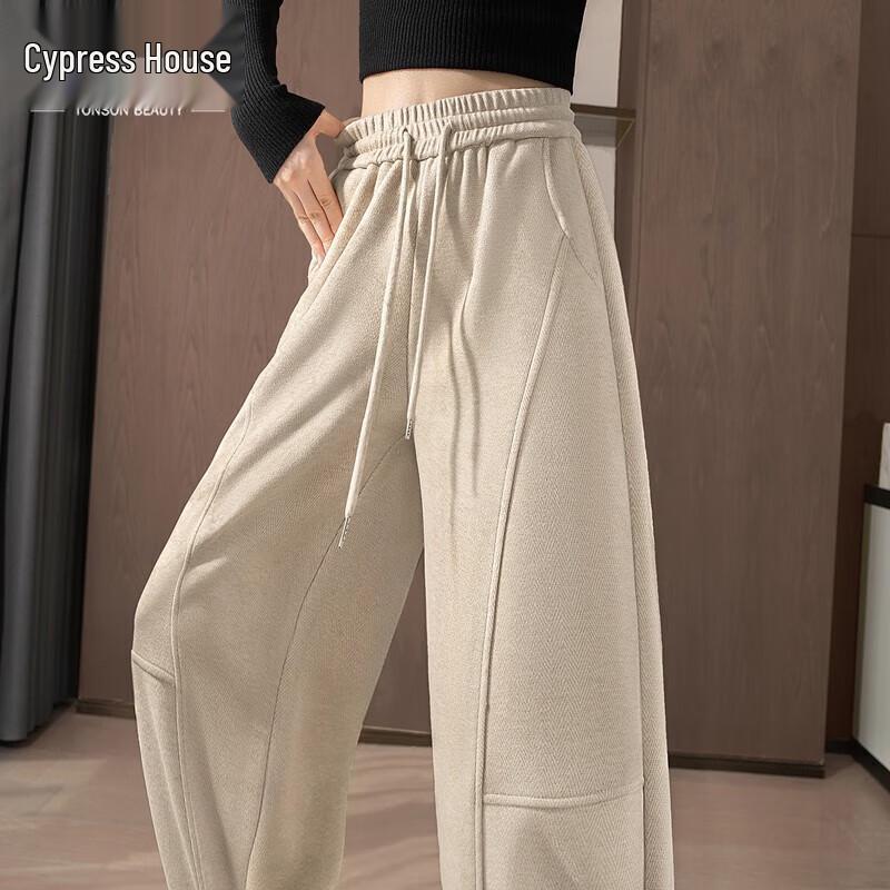 

Women s Wool-Blend High-Waist Wide-Leg Drawstring Casual Pants L