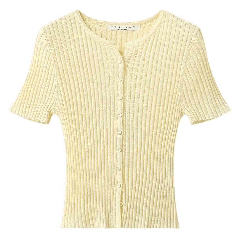 TonLion Women's Short Sleeve Knit Cardigan