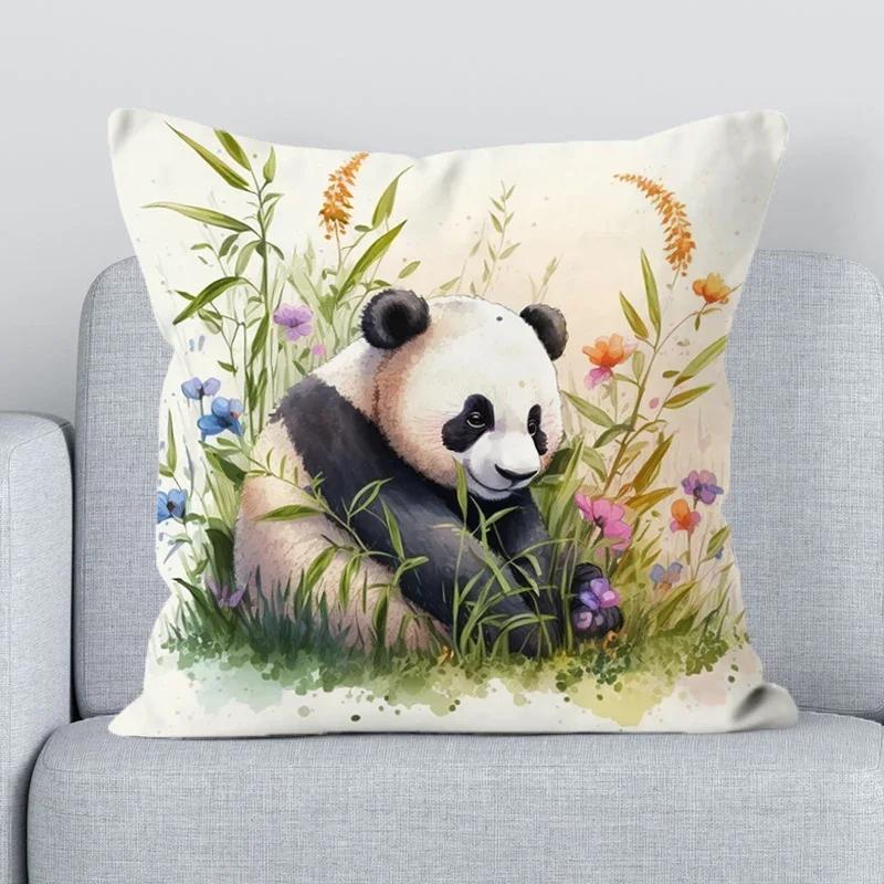 Cute Panda Pillowcase 40*40 Decorative Pillowcases Pillows for Bedroom Bed Cushion Cover 45x45cm Car Sofa Cushions Covers Pillow