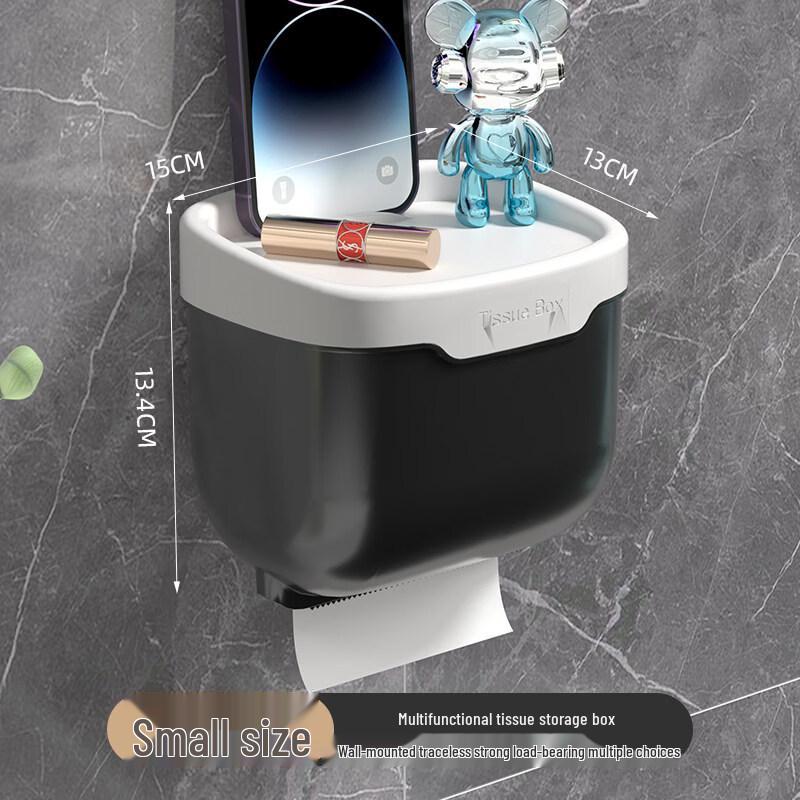 LIEI Wall-Mounted Toilet Paper Holder with Tissue Box