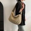New Retro Large-capacity Nylon Embroidery Thread Rhombus Large-capacity Tote Bag Women's Shoulder Bag Messenger Bag Women's