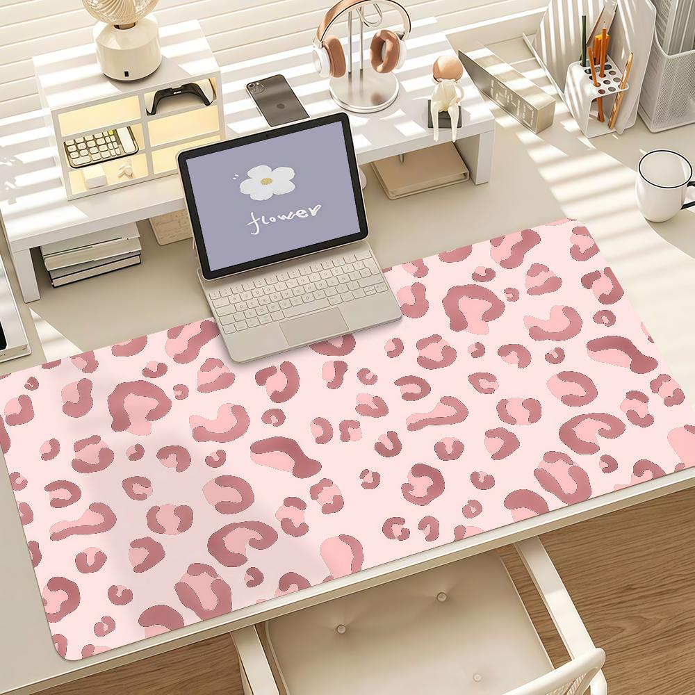 Tappetino per Mouse Stampa Leopardata alla Moda Bordo in Gomma Antiscivolo Bloccato Spesso Tappetino da Scrivania per Laptop da Gioco