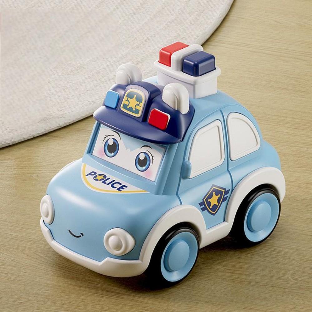 Toddler Press and Go Vehicle Cartoon Baby Mini Ambulance Police Car Fire Truck Excavator Model Gift for Kids Toys