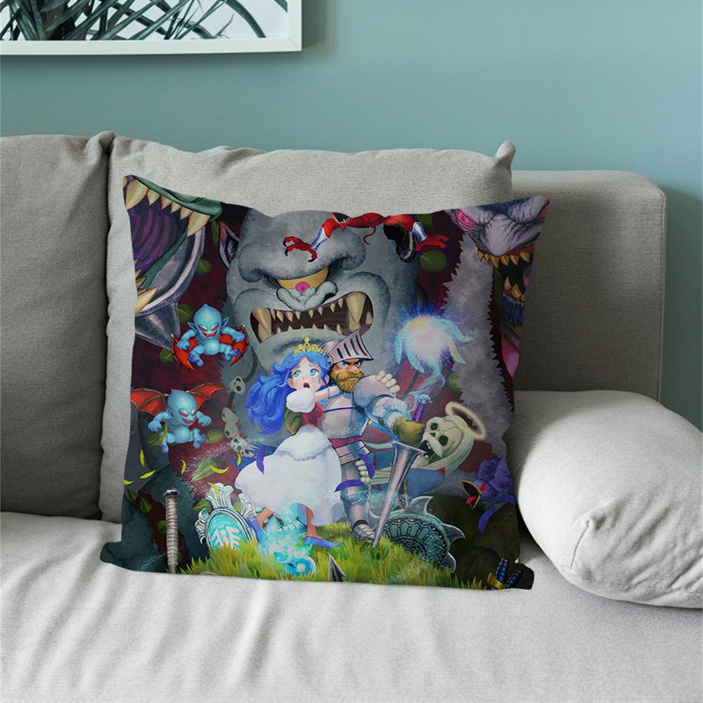 Goblins N  Ghosts Game Pillow Case For Sofa Bedside Table Bedroom Backrest Living Office Cushion Printed Square Multiple 16x16Inch