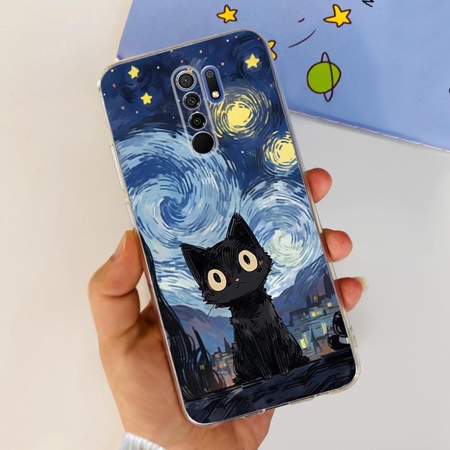 For Xiaomi Redmi 9 Case 6.53" Cover For Redmi 9 Flower Butterfly Transparent Silicone Soft Phone Covers For Redmi 9 Prime Bumper