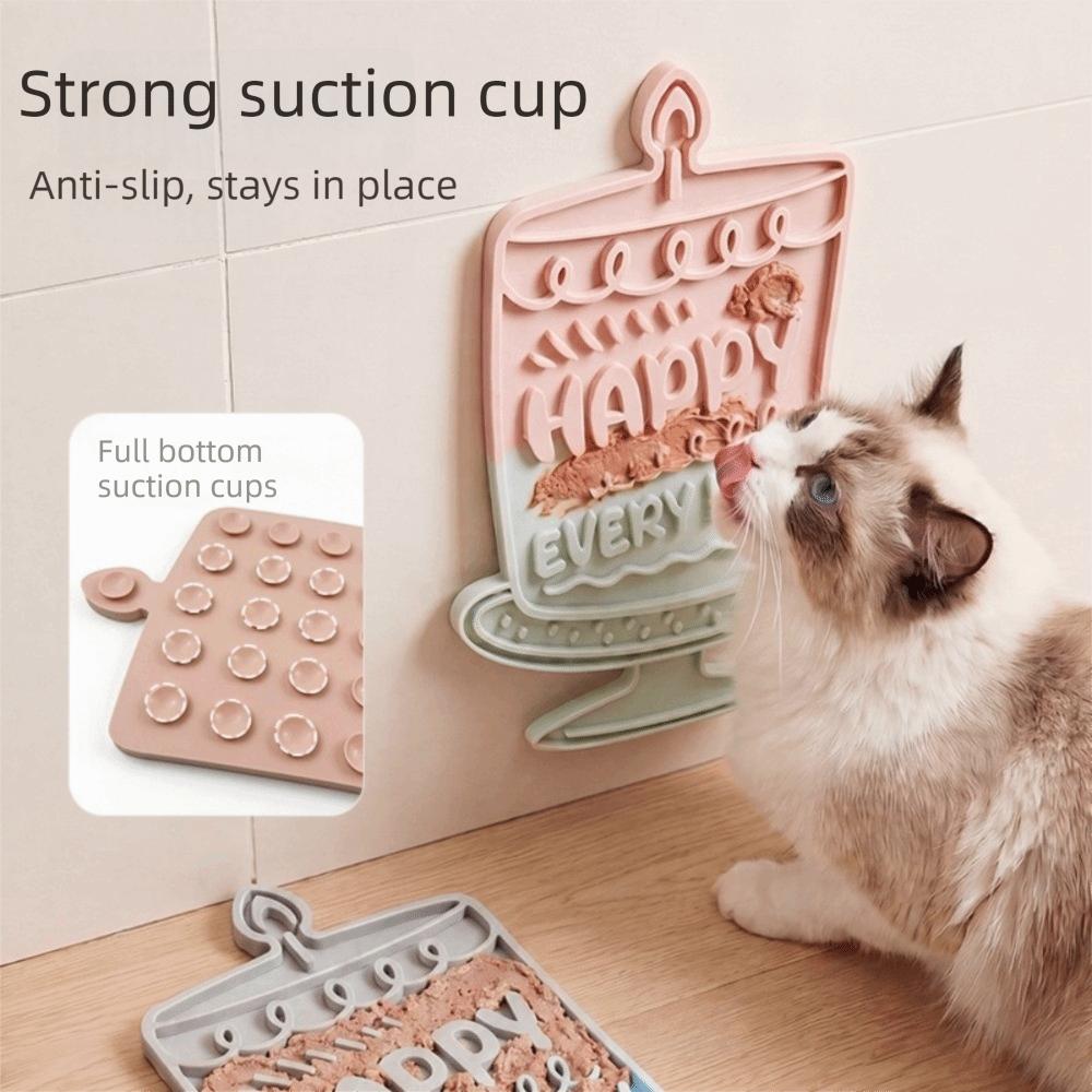 Silicone Cake Shape Pet Slow Food Mat Suction Cup Non-Slip Anti-Choking Slow Feeder Anti-choking Cat Lick Mat for Cats and Dogs