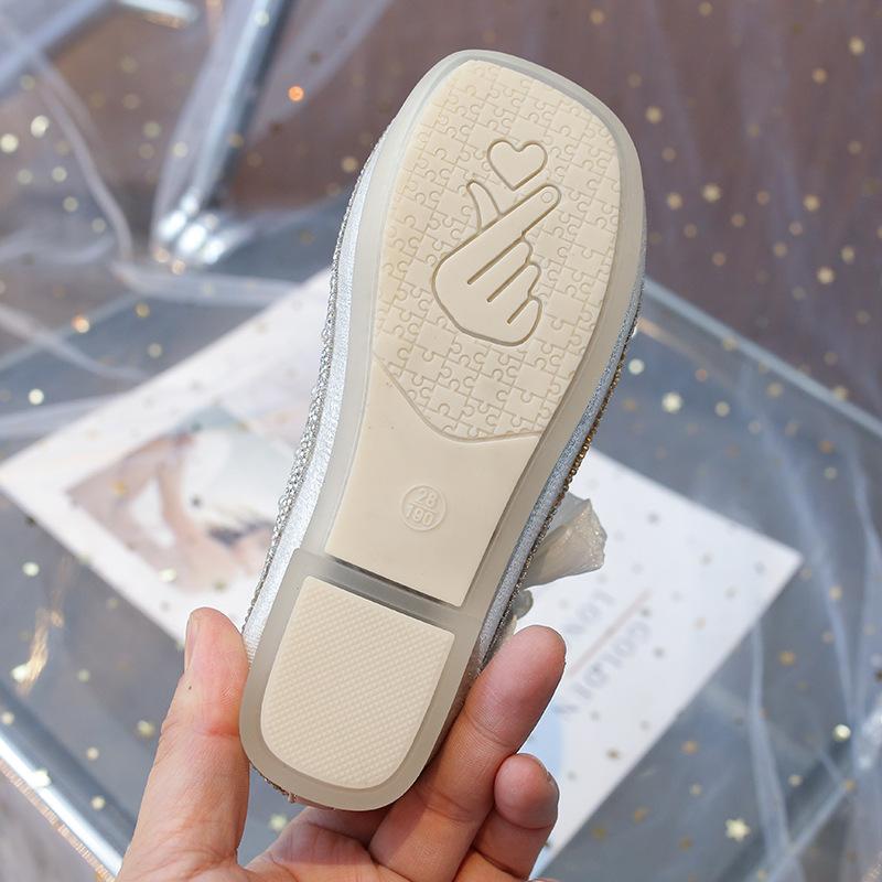 Mädchen Einzelnen Schuhe Frühling Strass Perle Kleines Mädchen Nette Schleife Prinzessin Kleine Leder