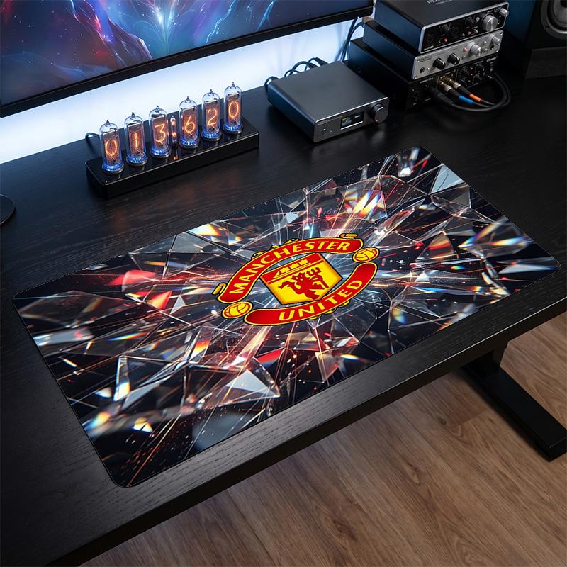 Duża Podkładka pod Mysz z Nadrukiem Manchester United, Antypoślizgowa Miękka Gumowa Mata Biurkowa do Gier na Biuro Laptop Komputer Dekoracja