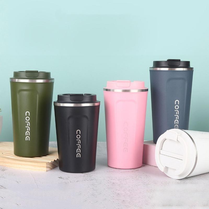 Vacuum Insulated Coffee Insulated - Double-Wall Stainless Steel Leakproof Insulated Flask, 304 Grade Reusable Travel Mug