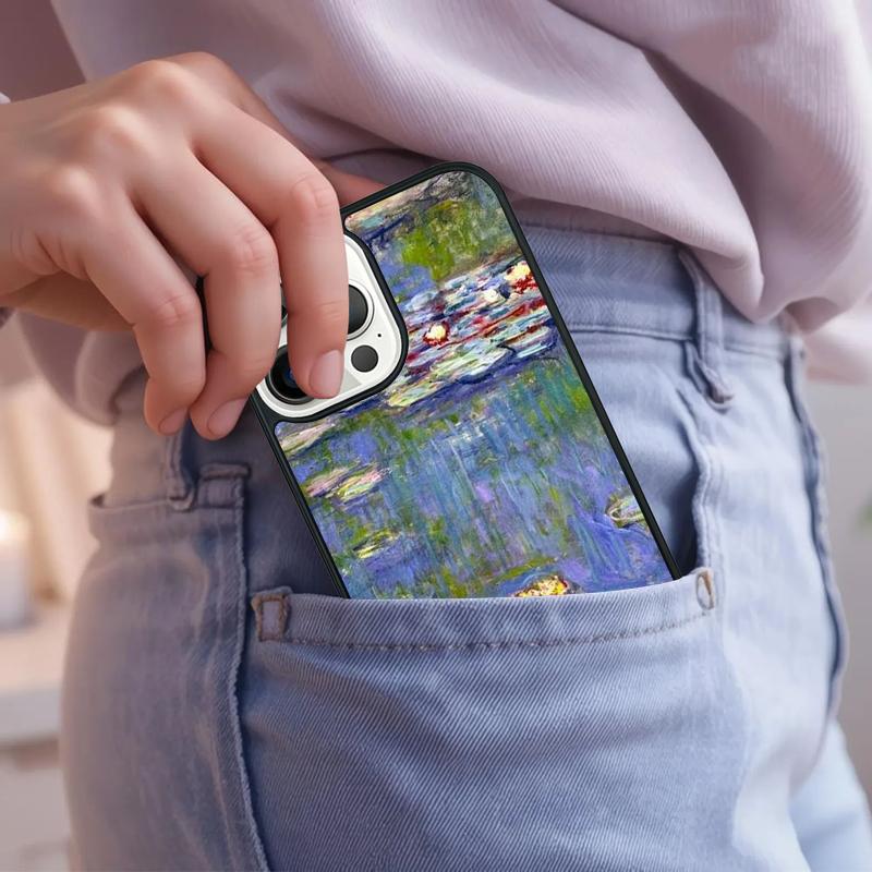Monet Garden Lotus Phone Case For iPhone 17 Air 15 16e 14 13 Pro Max Coque 12 11 Pro Max PLUS cover