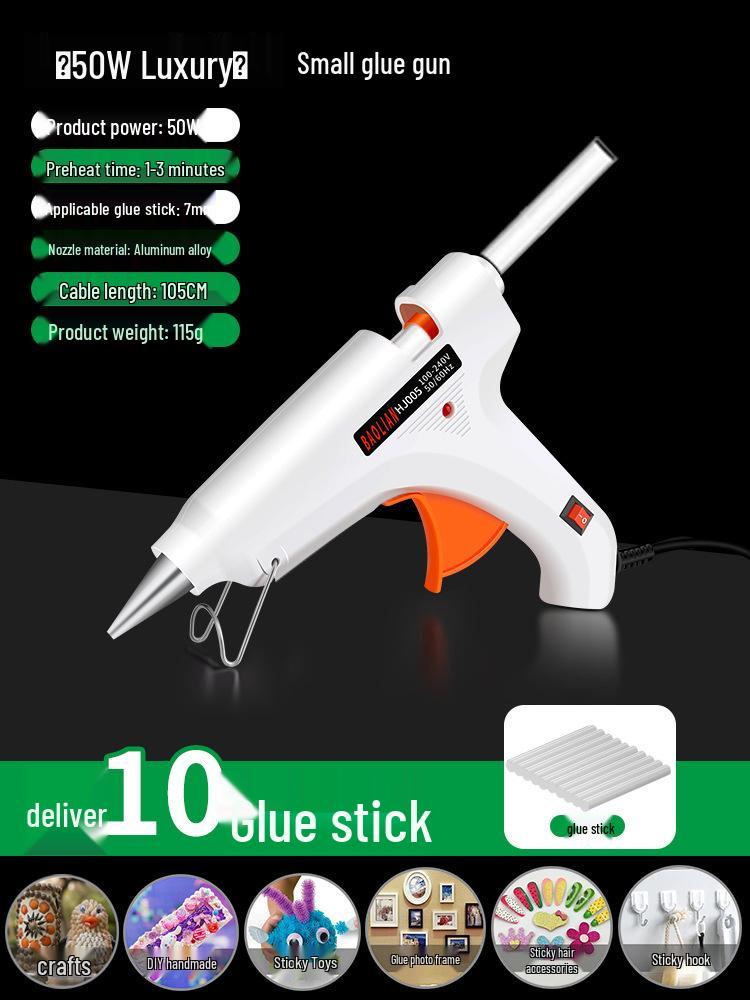 Compact High Viscosity Hot Melt Glue Gun with 7-11mm Glue Sticks